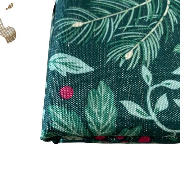The Farmhouse Easy Care 60x120 Christmas Tablecloth Holiday Holly & Cardinals - Picture 12 of 12